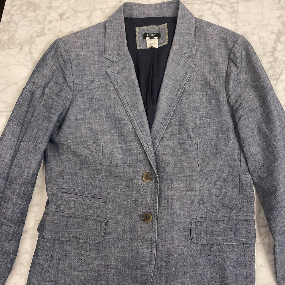 J.Crew Chambray Denim Blazer Women's Size 6
